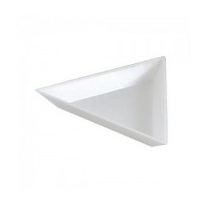Hvid trekantet plastic bakke (4 stk)